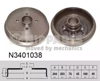 NIPPARTS n3401038 -  Тормозной барабан