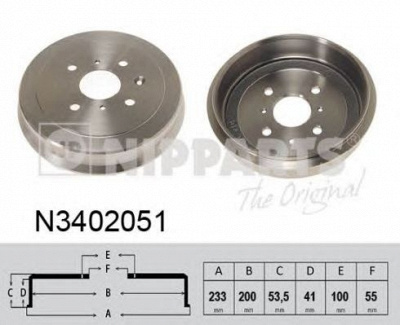 NIPPARTS n3402051 -  Тормозной барабан