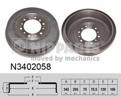 NIPPARTS n3402058 -  Тормозной барабан