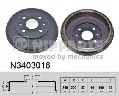 NIPPARTS n3403016 -  Тормозной барабан