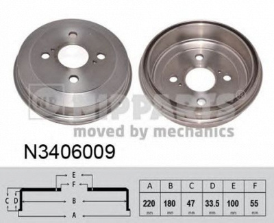NIPPARTS n3406009 -  Тормозной барабан