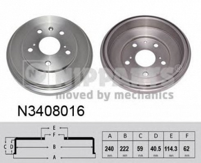 NIPPARTS n3408016 -  Тормозной барабан