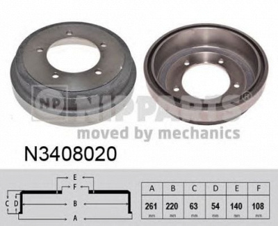 NIPPARTS n3408020 -  Тормозной барабан