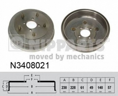 NIPPARTS n3408021 -  Тормозной барабан