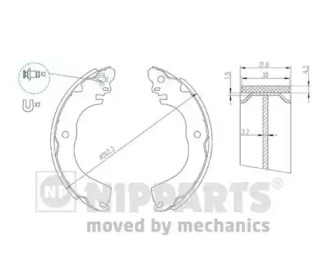 NIPPARTS n3501058 -  Комплект тормозных колодок, стояночная тормозная система