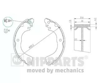 NIPPARTS n3505049 -  N3505049_КОЛОДКИ БАРАБАННЫЕ! NISSAN TIIDA ALL 07