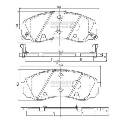 NIPPARTS n3600329 -  Комплект тормозных колодок, дисковый тормоз