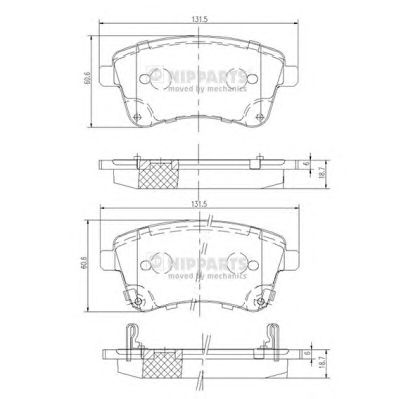 NIPPARTS n3600331 -  Комплект тормозных колодок, дисковый тормоз