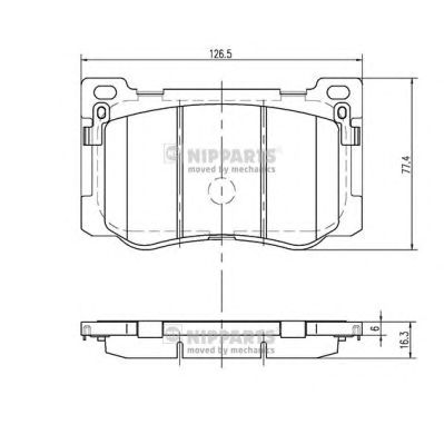NIPPARTS n3600549 -  Комплект тормозных колодок, дисковый тормоз