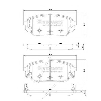 NIPPARTS n3600551 -  Комплект тормозных колодок, дисковый тормоз