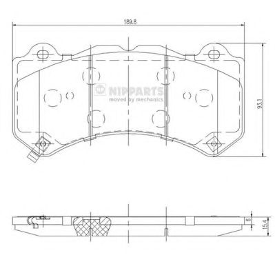 NIPPARTS n3601103 -  Комплект тормозных колодок, дисковый тормоз