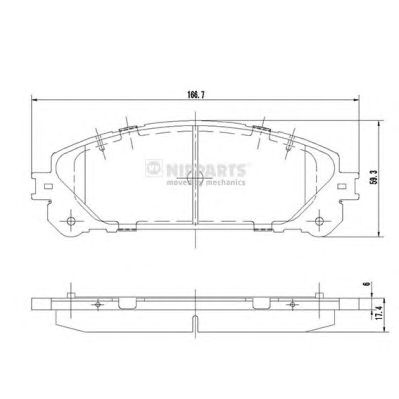 NIPPARTS n3602139 -  Комплект тормозных колодок, дисковый тормоз