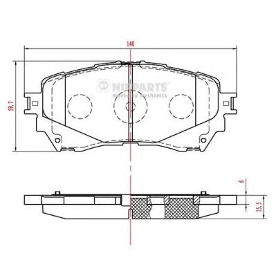 NIPPARTS n3603074 -  Комплект тормозных колодок, дисковый тормоз