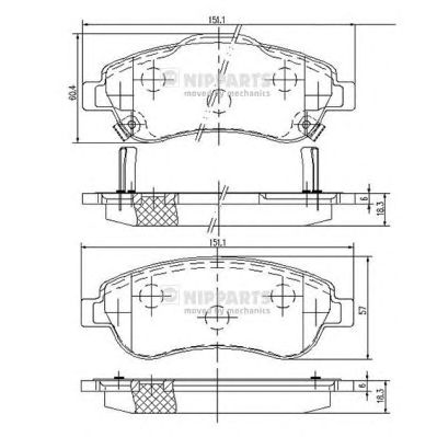 NIPPARTS n3604066 -  Комплект тормозных колодок, дисковый тормоз
