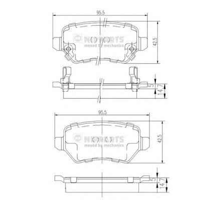NIPPARTS n3610310 -  Комплект тормозных колодок, дисковый тормоз