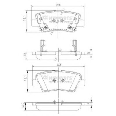 NIPPARTS n3610311 -  Комплект тормозных колодок, дисковый тормоз