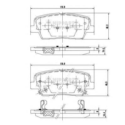 NIPPARTS n3610312 -  Комплект тормозных колодок, дисковый тормоз