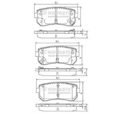 NIPPARTS n3610313 -  Комплект тормозных колодок, дисковый тормоз