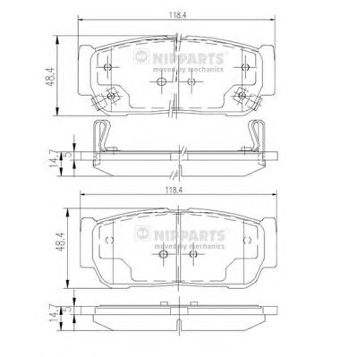 NIPPARTS n3610402 -  Комплект тормозных колодок, дисковый тормоз