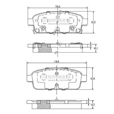 NIPPARTS n3610906 -  Комплект тормозных колодок, дисковый тормоз