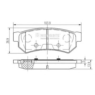 NIPPARTS n3610907 -  Комплект тормозных колодок, дисковый тормоз