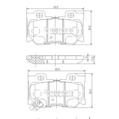 NIPPARTS n3611053 -  Комплект тормозных колодок, дисковый тормоз