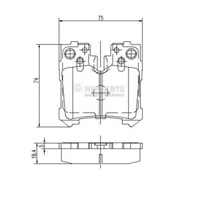 NIPPARTS n3612037 -  Комплект тормозных колодок, дисковый тормоз