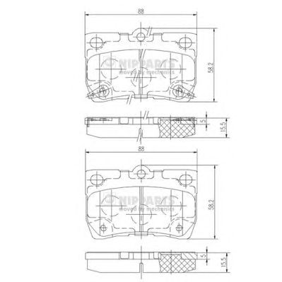 NIPPARTS n3612041 -  Комплект тормозных колодок, дисковый тормоз