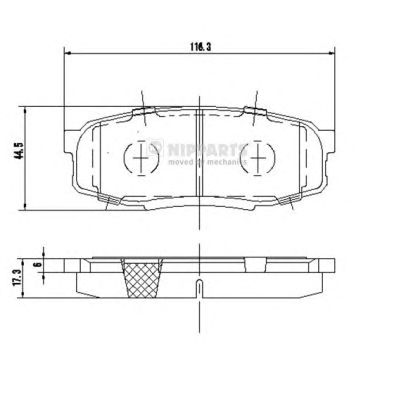 NIPPARTS n3612043 -  Комплект тормозных колодок, дисковый тормоз