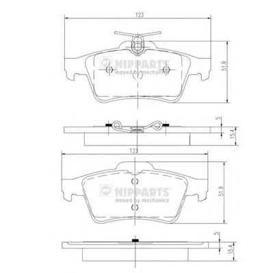 NIPPARTS n3613022 -  Комплект тормозных колодок, дисковый тормоз