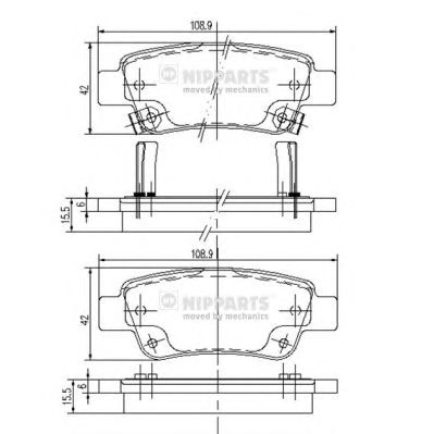 NIPPARTS n3614019 -  Комплект тормозных колодок, дисковый тормоз