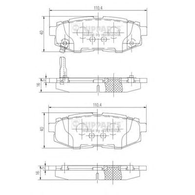 NIPPARTS n3617006 -  Комплект тормозных колодок, дисковый тормоз