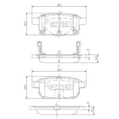 NIPPARTS n3618002 -  Комплект тормозных колодок, дисковый тормоз