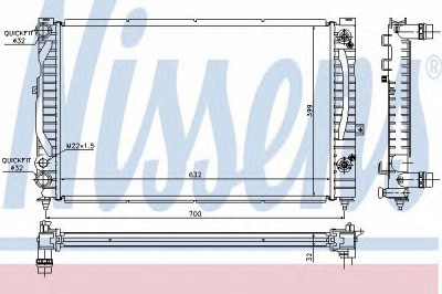 NISSENS 60229a -  Радиатор, охлаждение двигателя