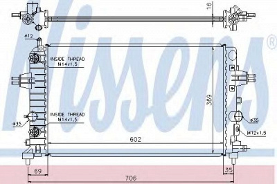 NISSENS 630702 -  Радиатор, охлаждение двигателя