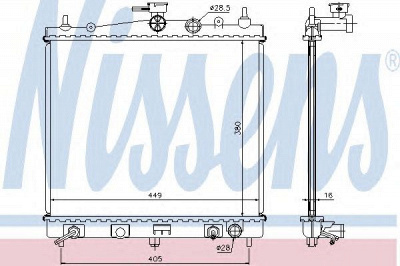 NISSENS 68700a -  Радиатор, охлаждение двигателя