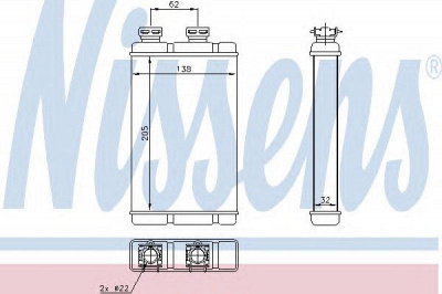 NISSENS 70513 -  Теплообменник, отопление салона