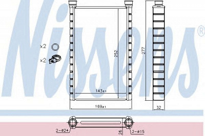 NISSENS 70527 -  Теплообменник, отопление салона