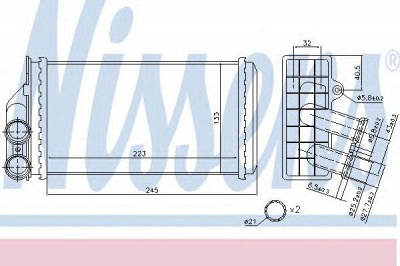 NISSENS 71157 -  Теплообменник, отопление салона