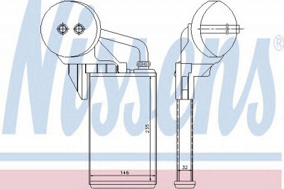 NISSENS 72207 -  Теплообменник, отопление салона