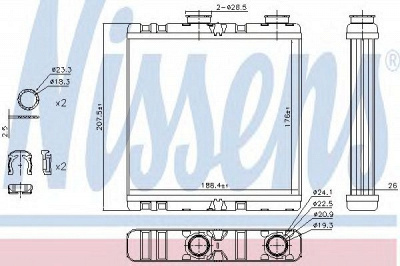 NISSENS 73342 -  Теплообменник, отопление салона