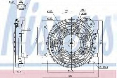 NISSENS 85187 -  Вентилятор, конденсатор кондиционера