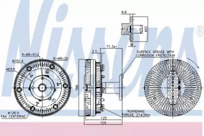 NISSENS 86038 -  Сцепление, вентилятор радиатора