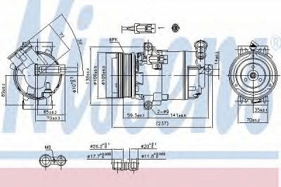 NISSENS 890006 -  Компрессор, кондиционер