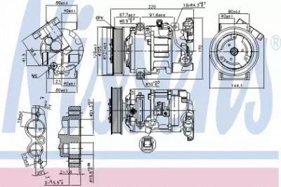 NISSENS 890044 -  КОМПРЕССОР СИСТЕМЫ КОНДИЦИОНИРОВАНИЯ