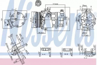 NISSENS 890074 -  Компрессор, кондиционер