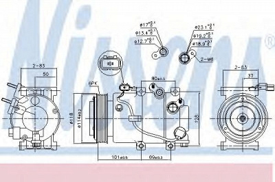 NISSENS 890174 -  Компрессор, кондиционер