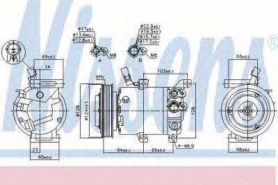 NISSENS 890176 -  КОМПРЕССОР КОНДИЦИОНЕРА