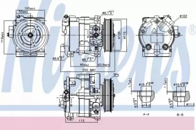 NISSENS 890187 -  Компрессор, кондиционер