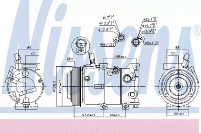 NISSENS 890237 -  Компрессор, кондиционер